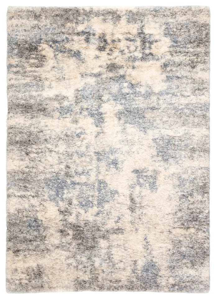 Harmony LYR03 Abstract Cream and Blue Area Rug (12'x15')