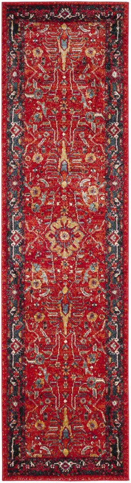 Arlo Home Woven Area Rug, VTH220C, Orange/Navy,  2' 3" X 12'