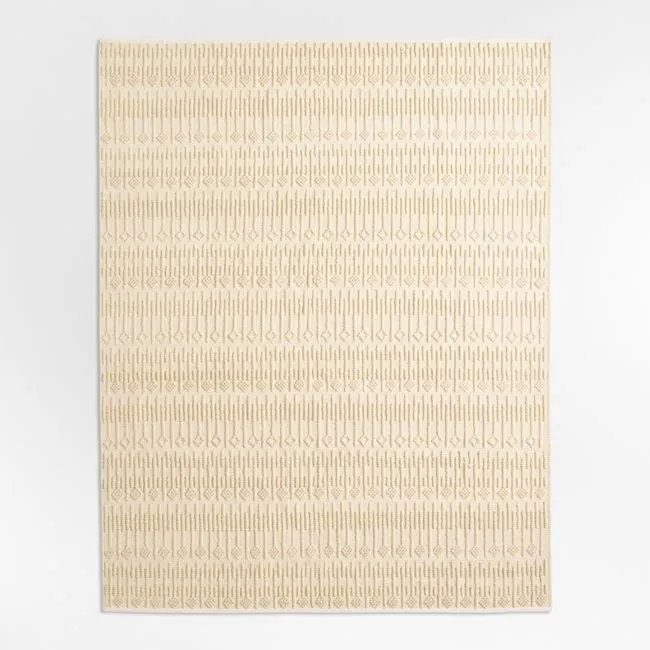 Kiro Texture Ivory Wool Blend Kids Area Rug 5'x8'