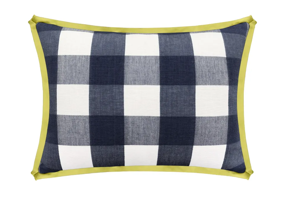 THE MINI :: CHARLESTON CHECK // NAVY BLUE - THE MINI 10" X 12" / BUTTERFLY FLANGE / Chartreuse