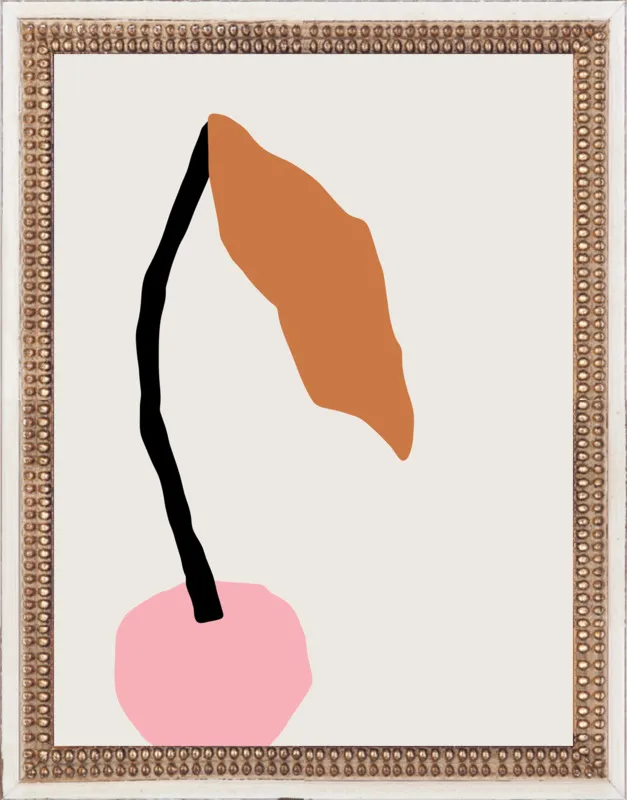 Pink fruit with leaf by Jessica Nielsen for Artfully Walls
