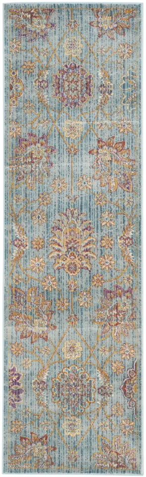 Arlo Home Woven Area Rug, SEVB814H, Blue/Multi,  2' 2" X 7'