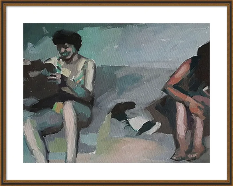 Girls at the beach by Mary Sinner for Artfully Walls