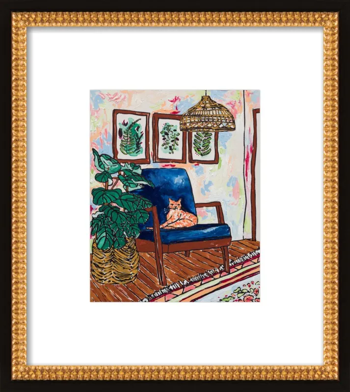 Ginger Cat in Mid Century Chair by Lara Lee Meintjes for Artfully Walls