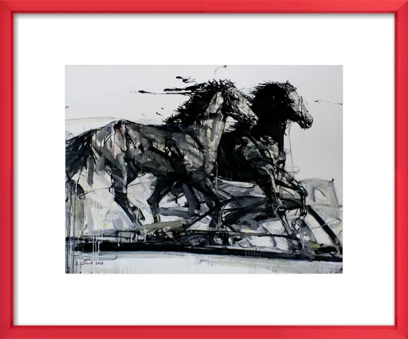 Black Stallions by Shao Y. Zhang for Artfully Walls