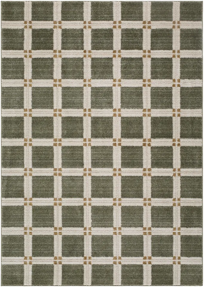 La Luna Green Indoor 6'7" x 9' Machine Woven Rug