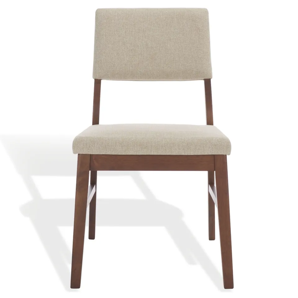 Jessbrina Wood Dining Chair - Walnut / Beige- set of 2