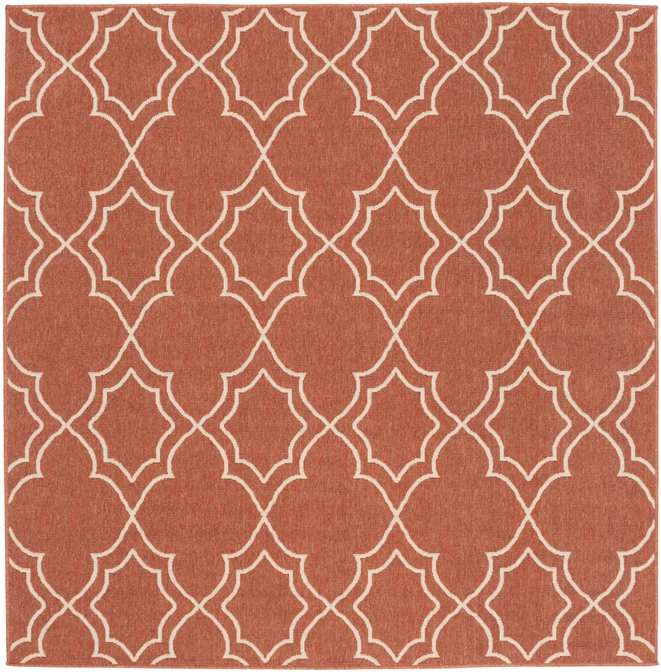 Alfresco Red Outdoor 7'3" x 7'3" Machine Woven Rug