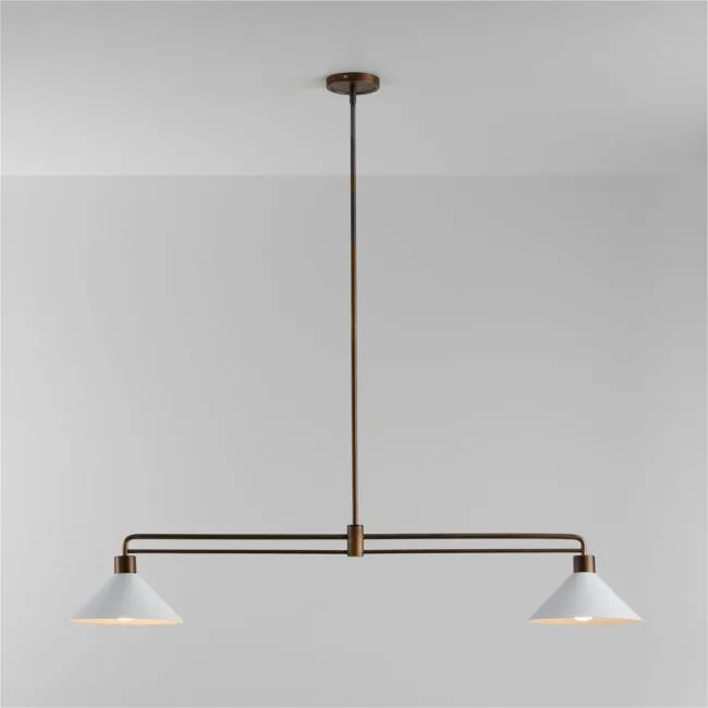 Andre White and Brass 2-Light Pendant 52"