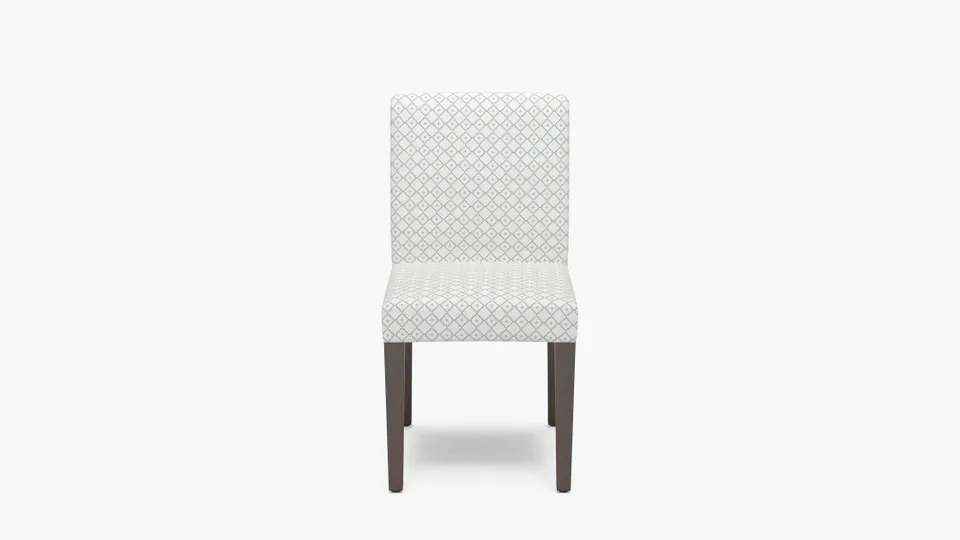 Signature Dining Chair, Delft Petite Lattice, Espresso Square Tapered Leg