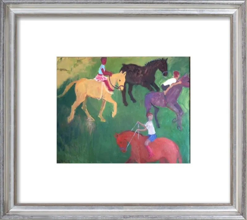 Four Horses, Three Riders by Megan Williamson for Artfully Walls
