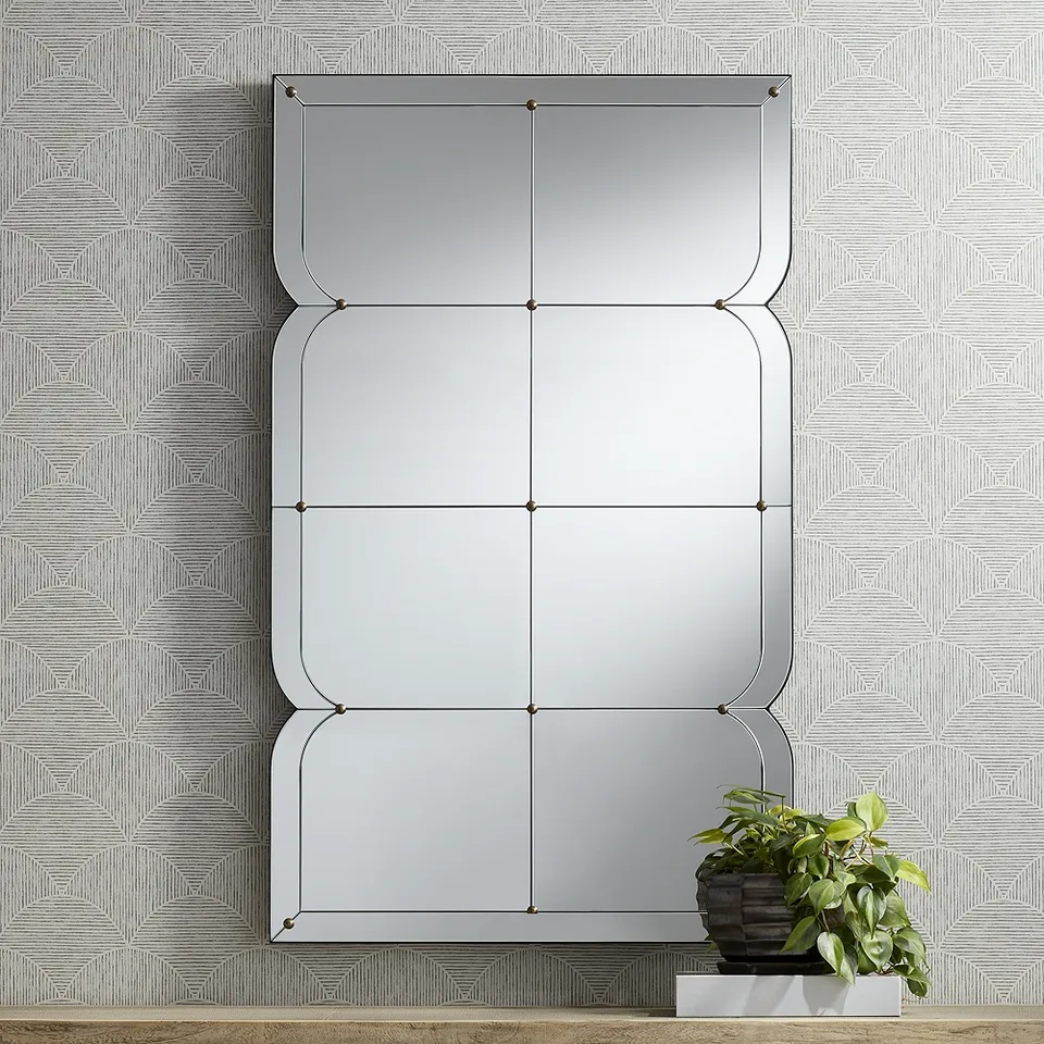 Uttermost Henri 26 1/2" x 44" Curved Multi Panel Wall Mirror