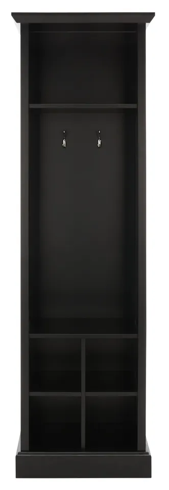 Surrey 6 Shelf 2 Hook Hall Tree - Black