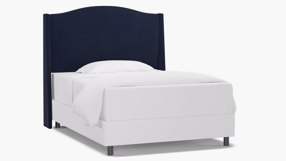 Classic Wingback Headboard, Navy Classic Velvet, Full