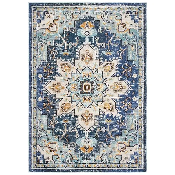 Madison Bay Distressed Medallion Bold Area Rug