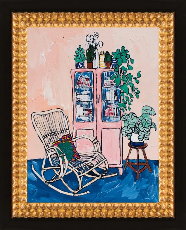 Rocking Chair In Pink Interior by Lara Lee Meintjes for Artfully Walls