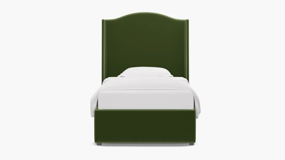 Curved Wingback Bed, Essex Performance Velvet, Twin
