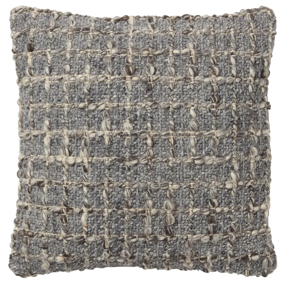 Darian AGO23 Handmade Solid Gray Pillow Cover (22")