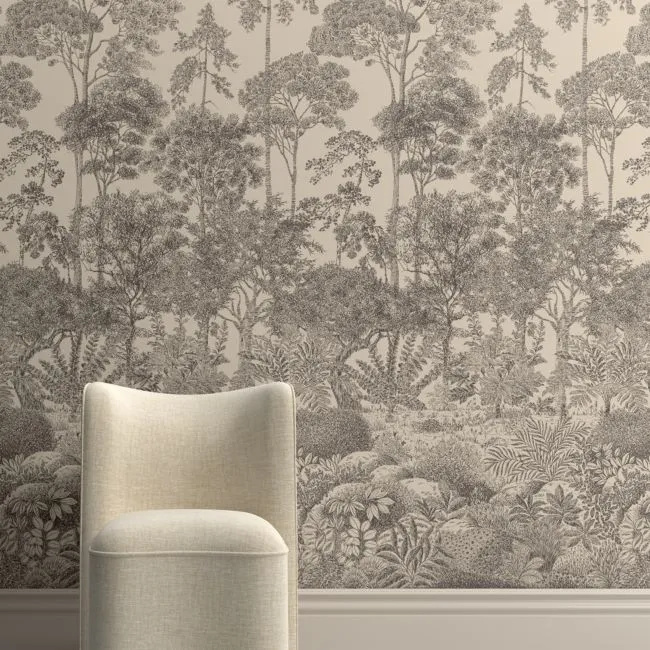 Arbor Taupe Scenic Wallpaper