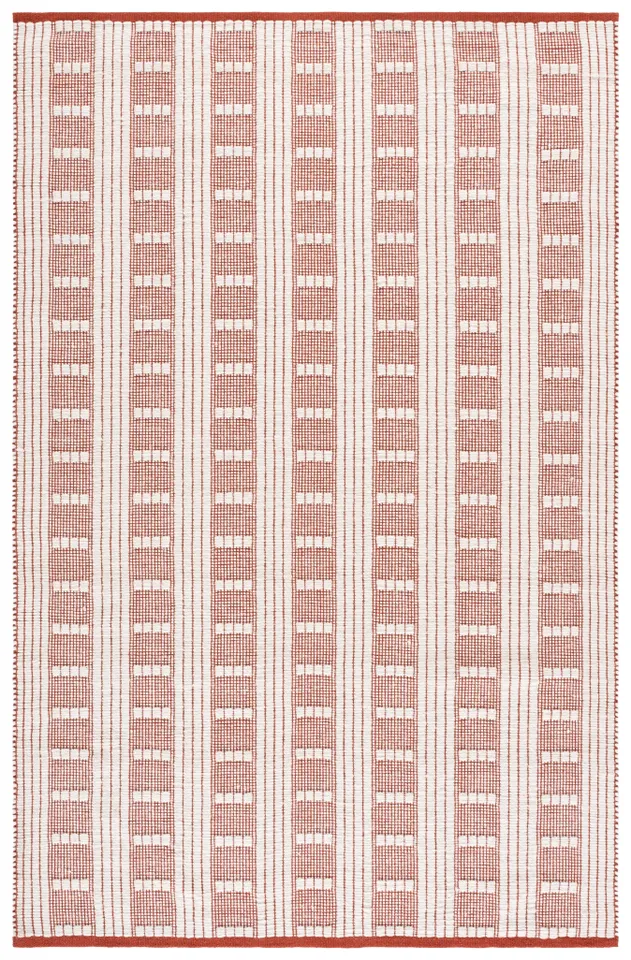 Safavieh Couture Vermont Collection Flatweave Area Rug, Rust / Ivory, 6' x 9'