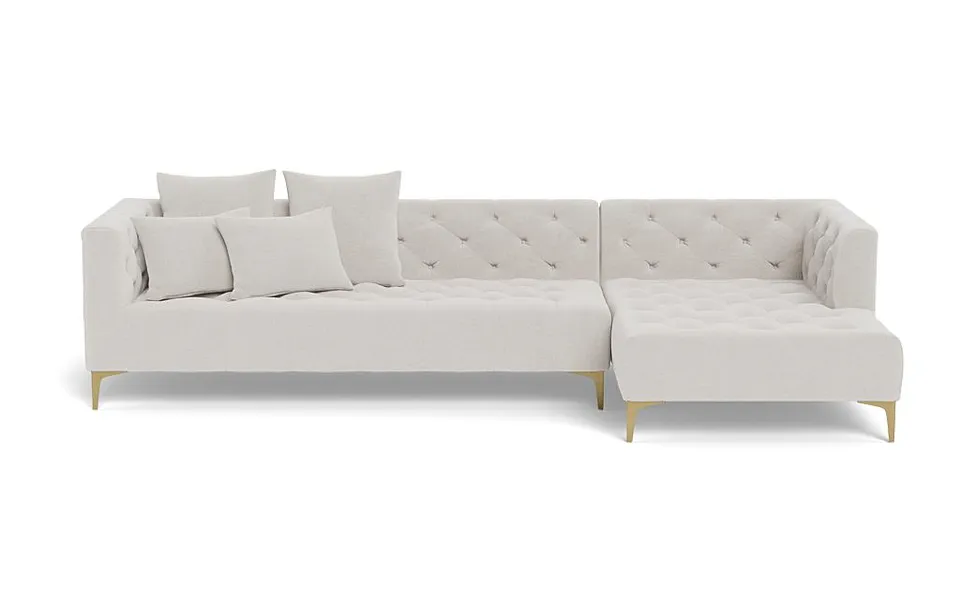 Ms. Chesterfield Sectional Sofa with Right Chaise by Apartment Therapy