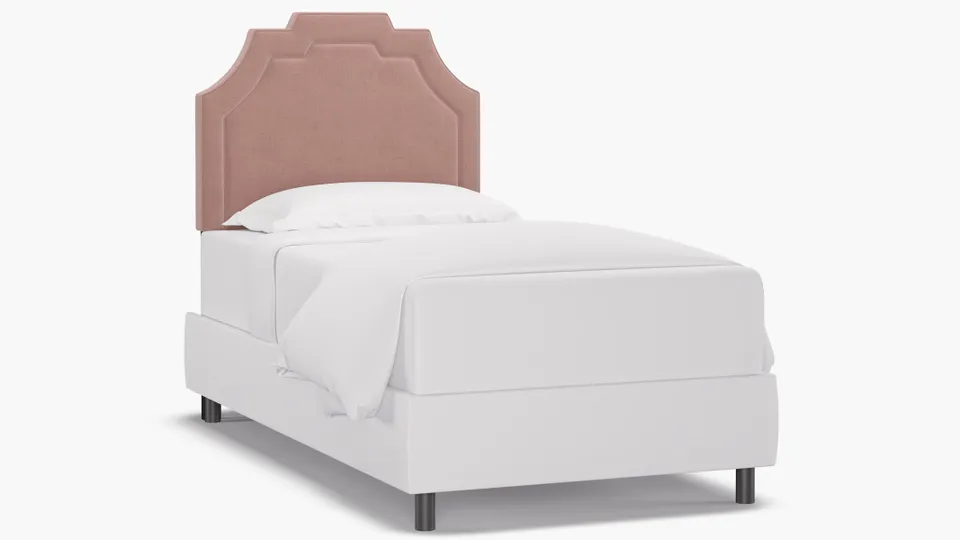 Art Deco Headboard, Blush Everyday Linen, Twin