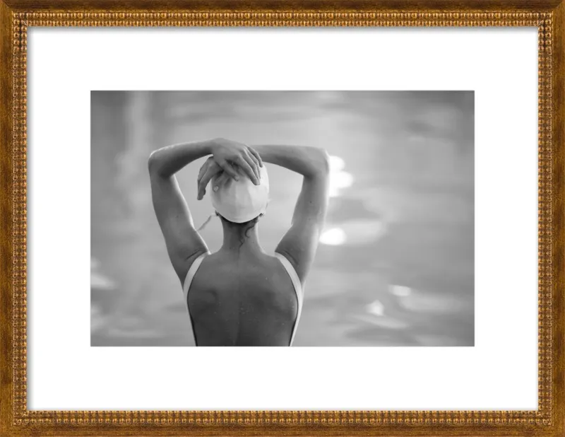 Woman Swimmer in a White Cap by Lucy Snowe for Artfully Walls