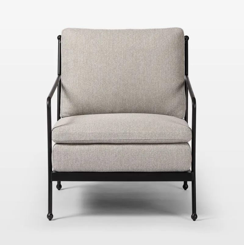 Millie Ecru Metal Outdoor Lounge Chair