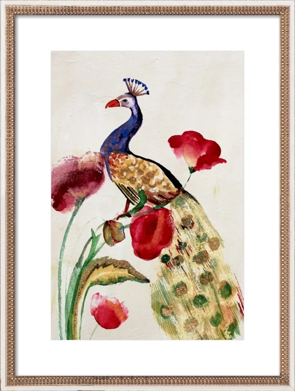 blue gold peacock by Ruti Shaashua for Artfully Walls