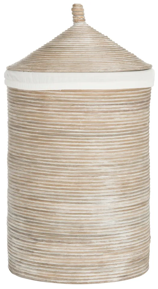 Wellington Laundry Basket - White / Gray White Wash