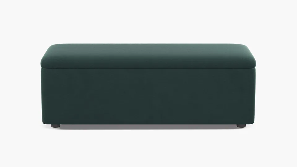 Classic Storage Bench, Jade Luxe Velvet