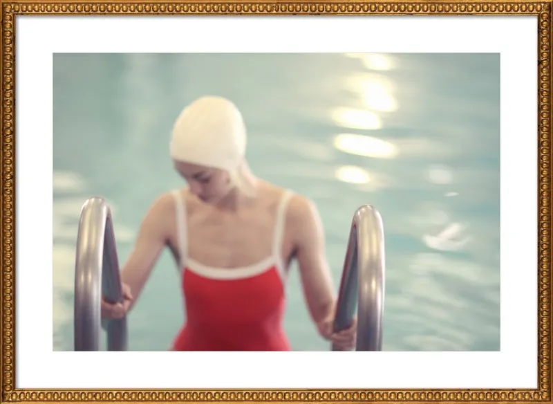 Swimmer in a Red Suit by Lucy Snowe for Artfully Walls