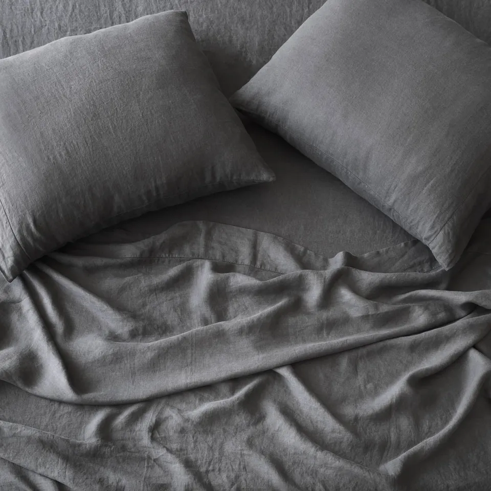 The Citizenry Stonewashed Linen Bed Sheet Set | King | Charcoal