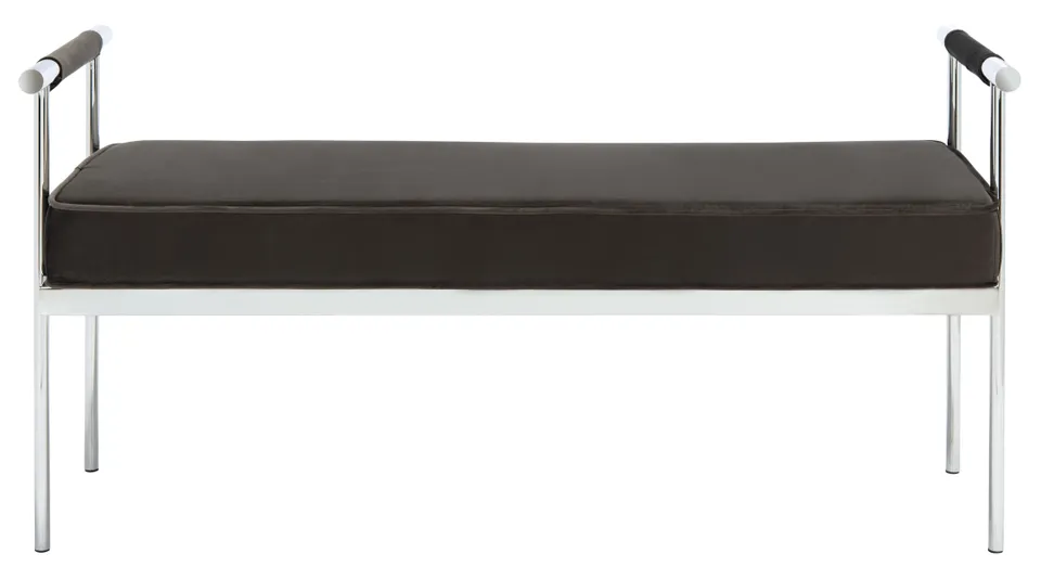 Pim Long Rectangle Bench With Arms - Shale / Chrome