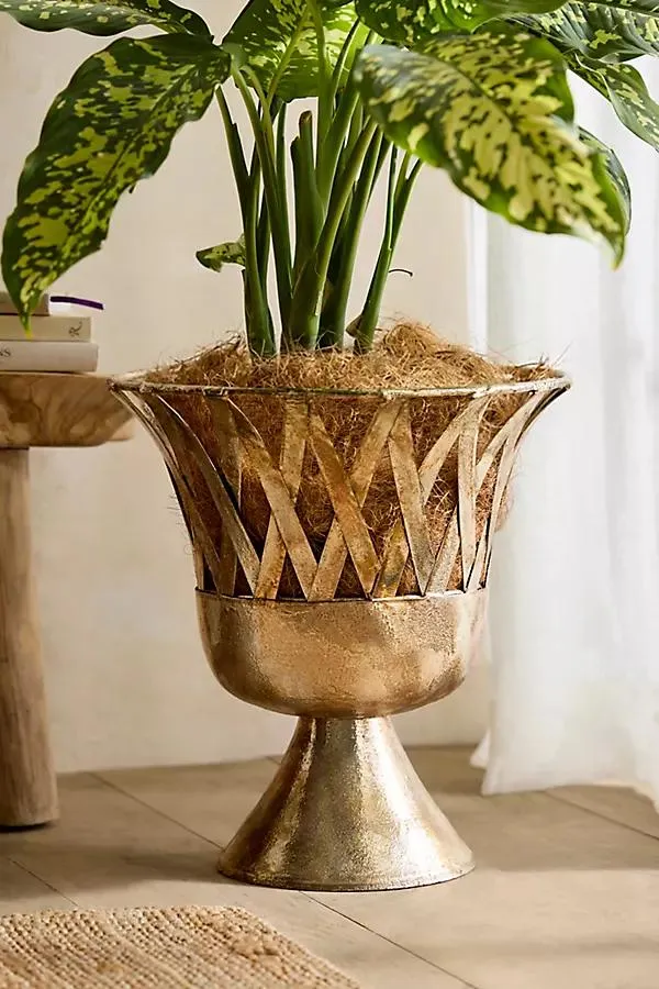 Footed Latticework Urn Planter