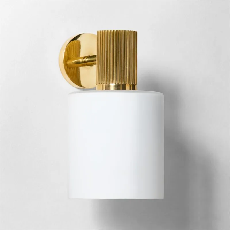 Mirabell Ribbed Unlacquered Brass Wall Sconce Set of 2