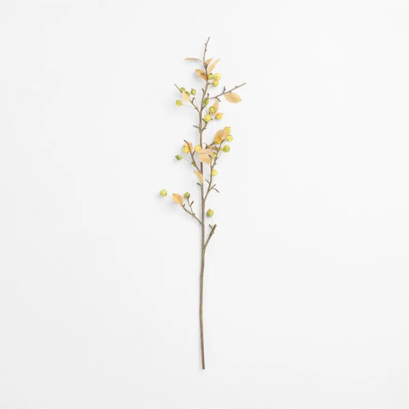 Faux Green Crab Apple Stem 45"