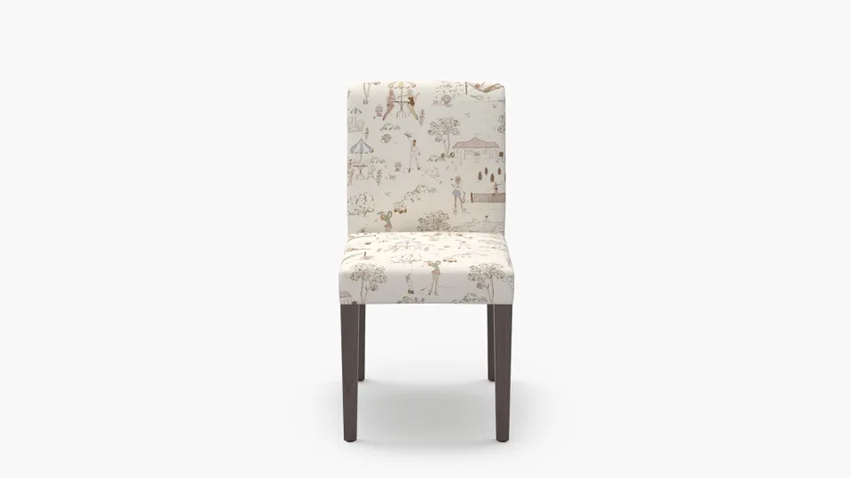 Signature Dining Chair, Multi Country Club Toile, Espresso Square Tapered Leg