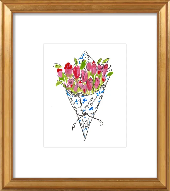 Bodega Flowers in Blue and Pink by Larsen McDowell for Artfully Walls