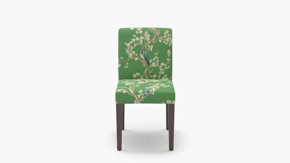 Signature Dining Chair, Jade Cherry Blossom, Espresso Square Tapered Leg