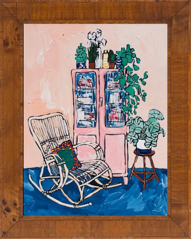 Rocking Chair In Pink Interior by Lara Lee Meintjes for Artfully Walls