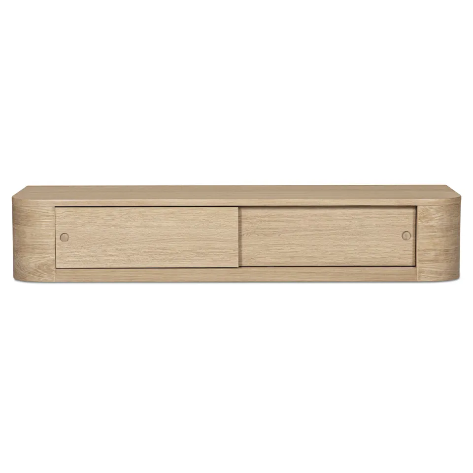 Round Off Floating Console Table Natural
