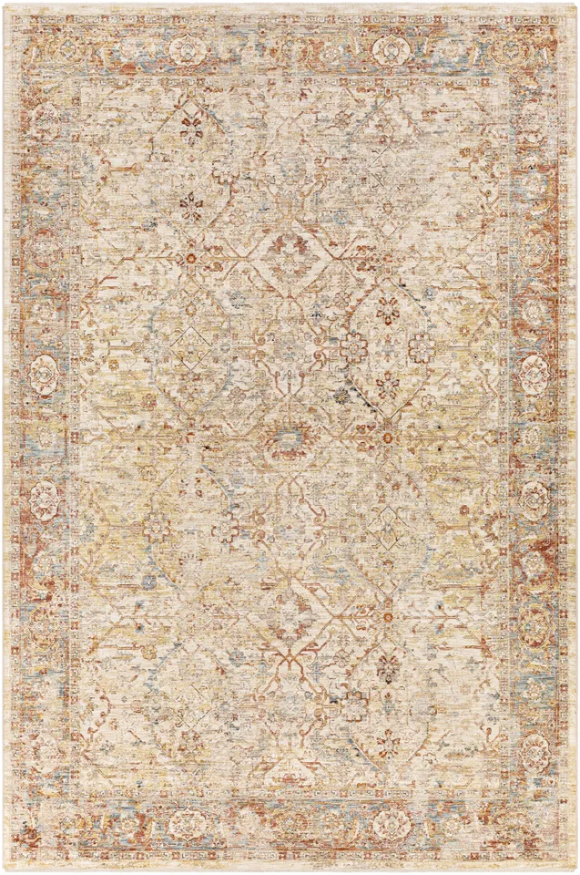 Aspendos Beige Indoor 2'7" x 10' Machine Woven Rug
