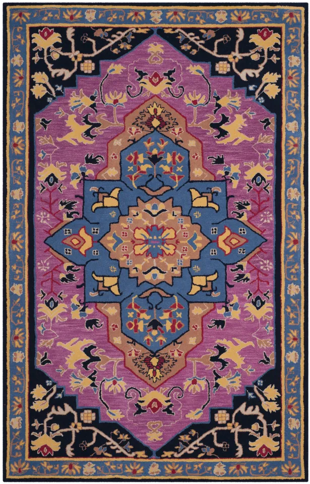 Arlo Home Hand Tufted Area Rug, BLG506A, Pink/Multi,  4' X 6'