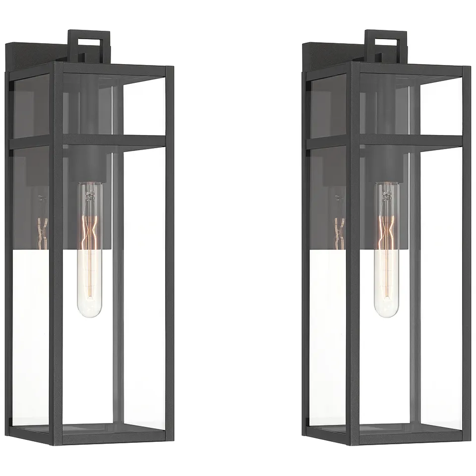 San Lucas 18 3/4" High Sand Black Outdoor Wall Light Set of 2