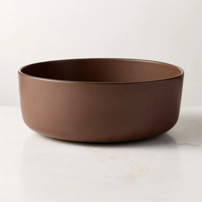 Drift Chocolate Brown Serving Bowl with Reactive Glaze
