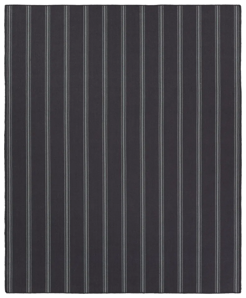 Barclay Butera by Memento Handmade Indoor/Outdoor Striped Navy/ Light Blue Area Rug (2'X3')