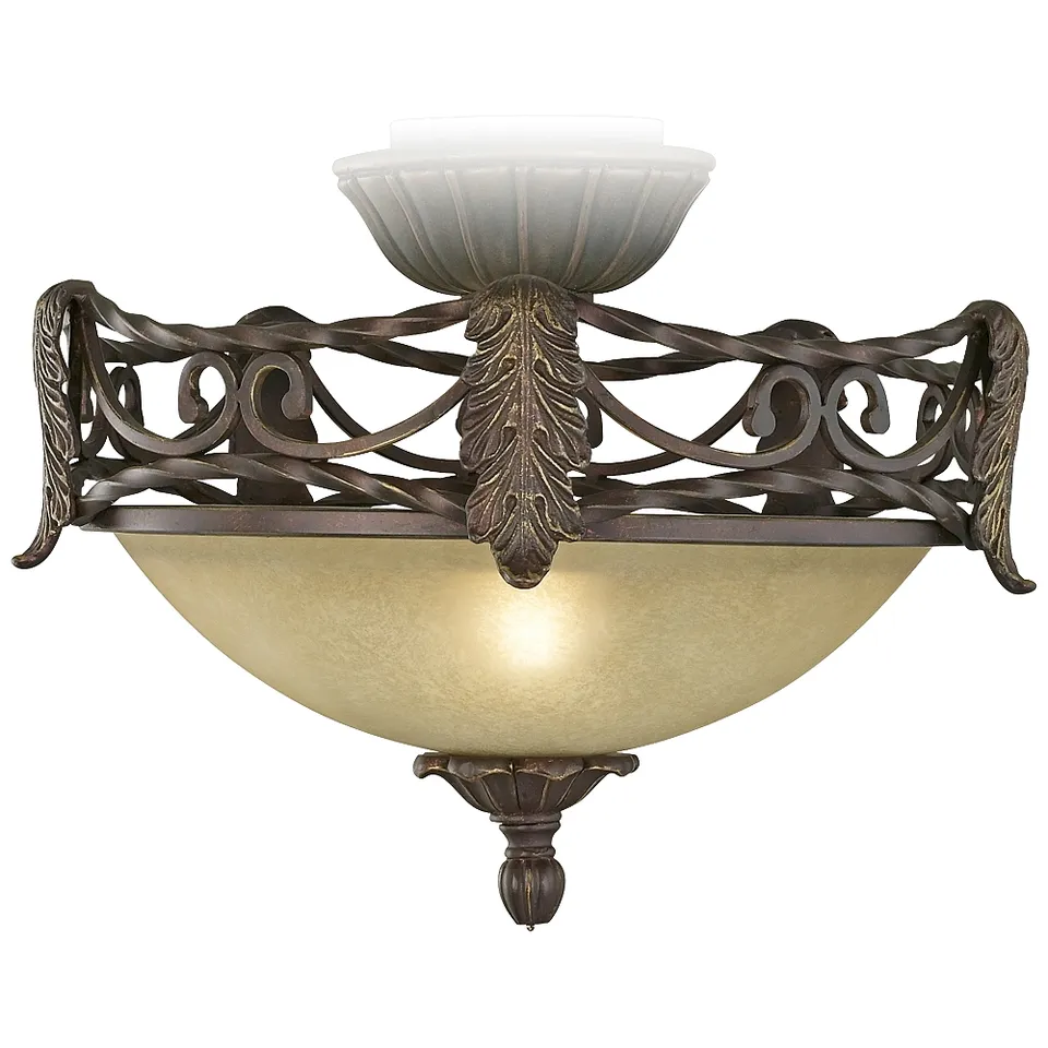 Acanthus Scavo Glass Pull-Chain LED Ceiling Fan Light Kit
