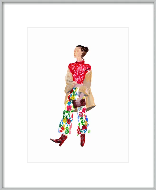 Woman in Floral Print Pants by Jackie Mancuso for Artfully Walls