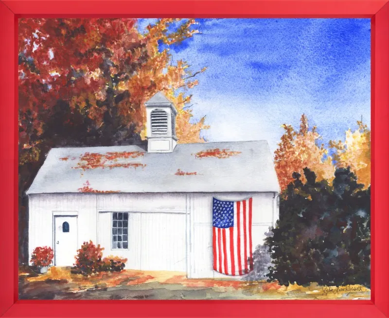 The Ross Barn in Fall by Lydia Marie Elizabeth for Artfully Walls